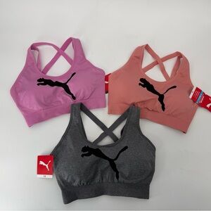 3 NWT Puma Low Support Seamless Bras. Crossback Straps. Size 1x.